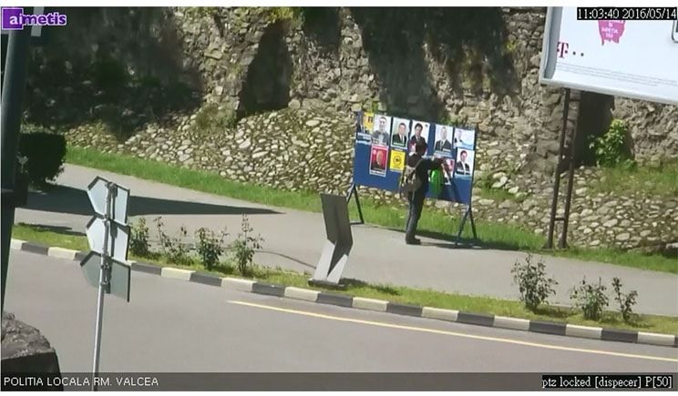 Foto: captura video Politia Locala Ramnicu Valcea